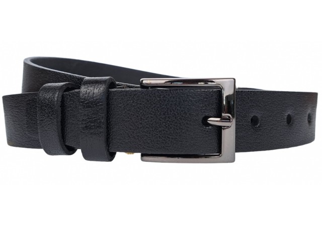 Curea barbati, eleganta, pentru costum, din piele naturala, Negru, 3cm - CK77N